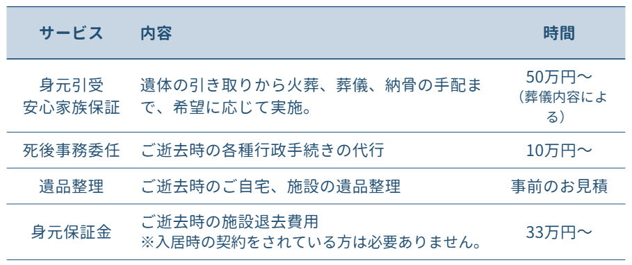 ご逝去時の身元引受サービス